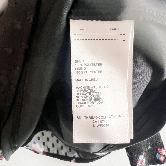 Laundry by Shelli Segal Mock Collar Sheer Black Floral Long Balloon Sleeve Small - Picture 9 of 9